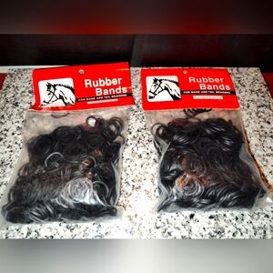 Weaver Leather Braiding Rubber Band Bags *Braiding Tails & Manes. Black Color.